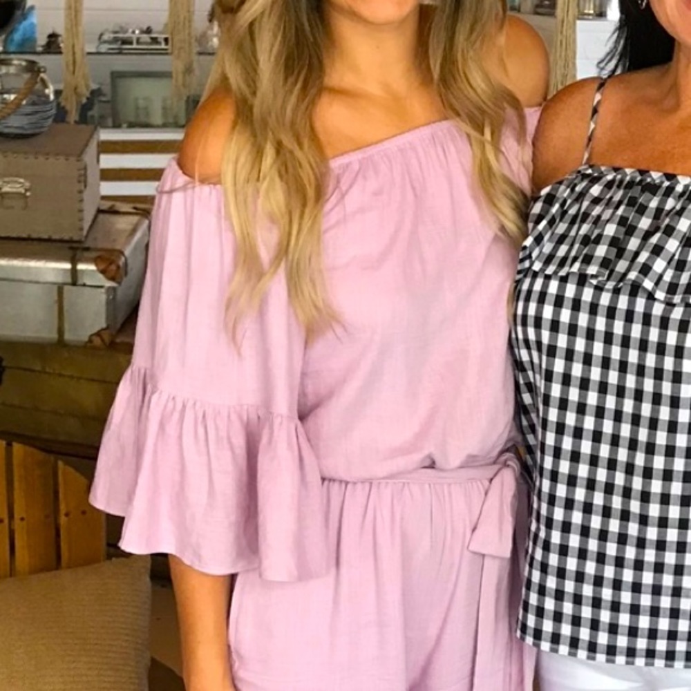 Goodnight Macaroon Pink Off The Shoulder Jumpsuit
